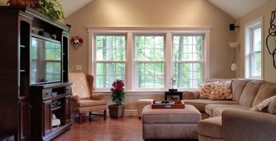 living room with new hardwood floors and large windows gaithersburg md